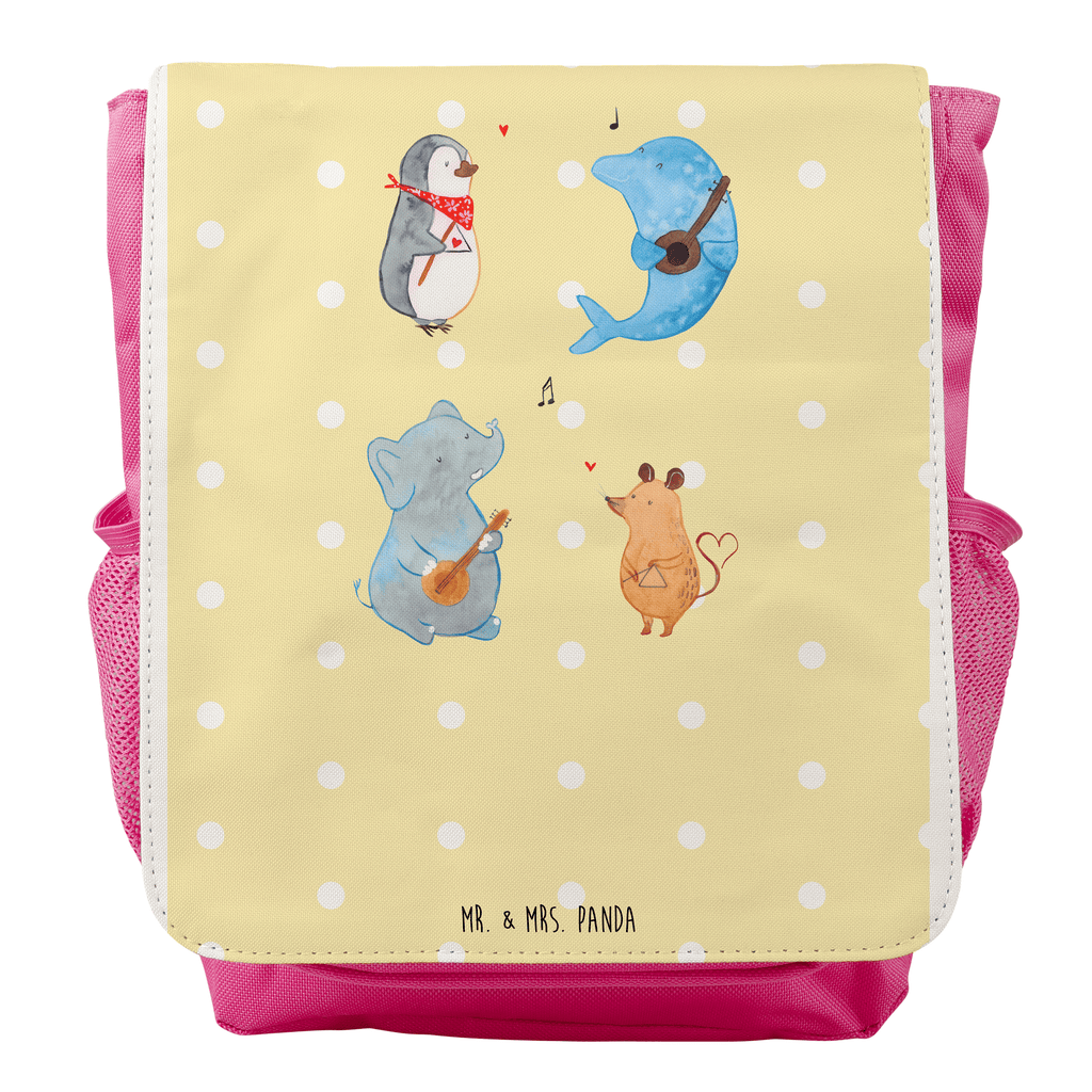 Kinderrucksack Big Band Kids, Rucksack, Kinderrucksack, Kinder Rucksack, Rucksack Kindergröße, Kleiner Rucksack, süße Tiermotive, gute Laune, lustige Sprüche, Tiere, Hund, Pinguin, Maus, Elefant, Delfin, Gitarre, Band, Triangel, Musikanten, Musik