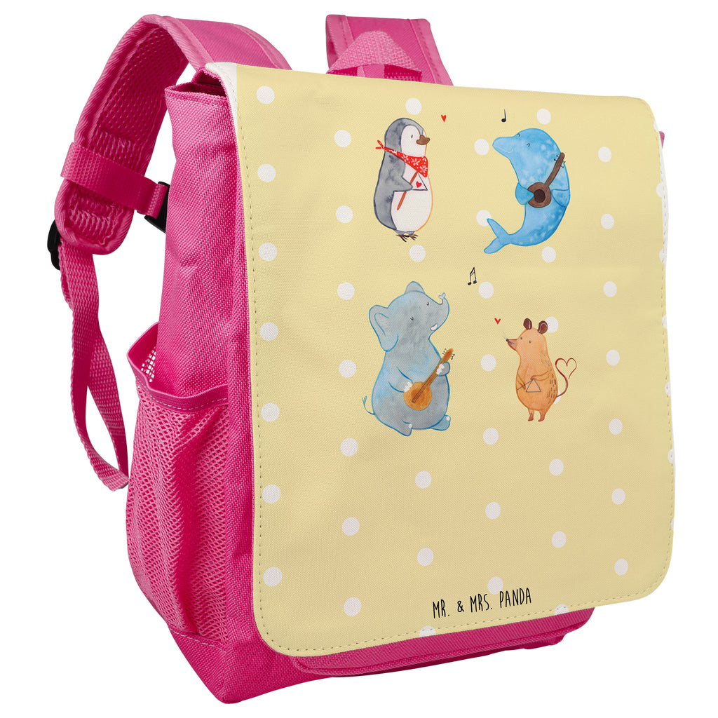 Kinderrucksack Big Band Kids, Rucksack, Kinderrucksack, Kinder Rucksack, Rucksack Kindergröße, Kleiner Rucksack, süße Tiermotive, gute Laune, lustige Sprüche, Tiere, Hund, Pinguin, Maus, Elefant, Delfin, Gitarre, Band, Triangel, Musikanten, Musik