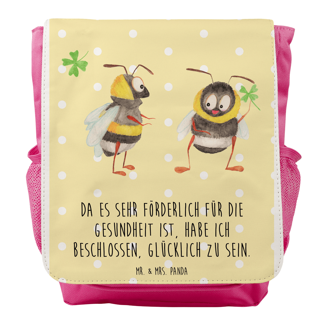 Kinderrucksack Hummeln mit Kleeblatt Kids, Rucksack, Kinderrucksack, Kinder Rucksack, Rucksack Kindergröße, Kleiner Rucksack, Tiermotive, Gute Laune, lustige Sprüche, Tiere, Hummel, Biene, Spruch positiv, Biene Deko, Spruch schön, glücklich sein, glücklich werden, Spruch fröhlich