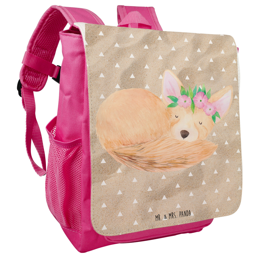Kinderrucksack Wüstenfuchs Blumenkranz Kids, Rucksack, Kinderrucksack, Kinder Rucksack, Rucksack Kindergröße, Kleiner Rucksack, Afrika, Wildtiere, Wüste, Wüstenfuchs, Blumen, Blumenkranz, Glücklich