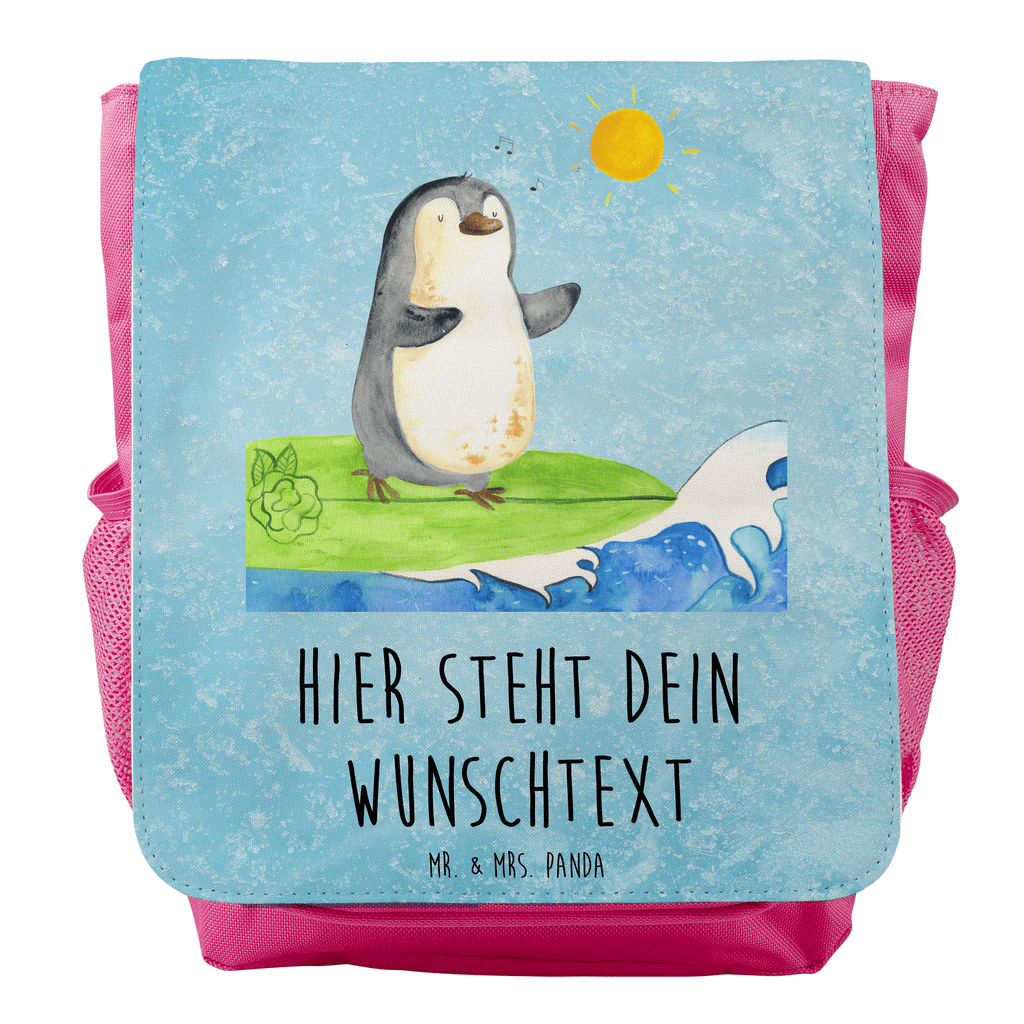 Personalisierter Kinderrucksack Pinguin Surfer Personalisierter Rucksack, Kinderrucksack mit Wunschnamen, Kinder Rucksack personalisiert, Rucksack Kindergröße mit Name, Kleiner Rucksack mit individuellem Text, Rucksack mit eigenem Namen, Individueller Kinderrucksack, Rucksack mit Wunschtext, Personalisierter Rucksack für Kinder<br />Kinder Rucksack mit eigenem Design, Pinguin, Pinguine, surfen, Surfer, Hawaii, Urlaub, Wellen, Wellen reiten, Portugal