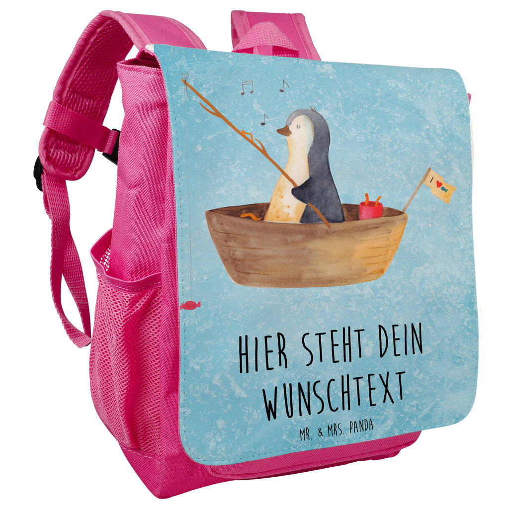 Personalisierter Kinderrucksack Pinguin Angelboot Personalisierter Rucksack, Kinderrucksack mit Wunschnamen, Kinder Rucksack personalisiert, Rucksack Kindergröße mit Name, Kleiner Rucksack mit individuellem Text, Rucksack mit eigenem Namen, Individueller Kinderrucksack, Rucksack mit Wunschtext, Personalisierter Rucksack für Kinder<br />Kinder Rucksack mit eigenem Design, Pinguin, Pinguine, Angeln, Boot, Angelboot, Lebenslust, Leben, genießen, Motivation, Neustart, Neuanfang, Trennung, Scheidung, Geschenkidee Liebeskummer
