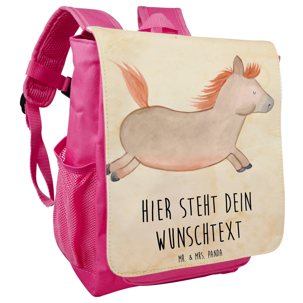 Personalisierter Kinderrucksack Pferd springt Personalisierter Rucksack, Kinderrucksack mit Wunschnamen, Kinder Rucksack personalisiert, Rucksack Kindergröße mit Name, Kleiner Rucksack mit individuellem Text, Rucksack mit eigenem Namen, Individueller Kinderrucksack, Rucksack mit Wunschtext, Personalisierter Rucksack für Kinder<br />Kinder Rucksack mit eigenem Design, Bauernhof, Hoftiere, Landwirt, Landwirtin, Pferd, Pony, Pferde, Stall, Pferdestall, ausreiten, reiten, Pferdebesitzer