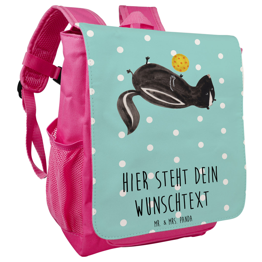 Personalisierter Kinderrucksack Stinktier Ball Personalisierter Rucksack, Kinderrucksack mit Wunschnamen, Kinder Rucksack personalisiert, Rucksack Kindergröße mit Name, Kleiner Rucksack mit individuellem Text, Rucksack mit eigenem Namen, Individueller Kinderrucksack, Rucksack mit Wunschtext, Personalisierter Rucksack für Kinder<br />Kinder Rucksack mit eigenem Design, Stinktier, Skunk, Wildtier, Raubtier, Stinker, Stinki, verspielt, Weisheit