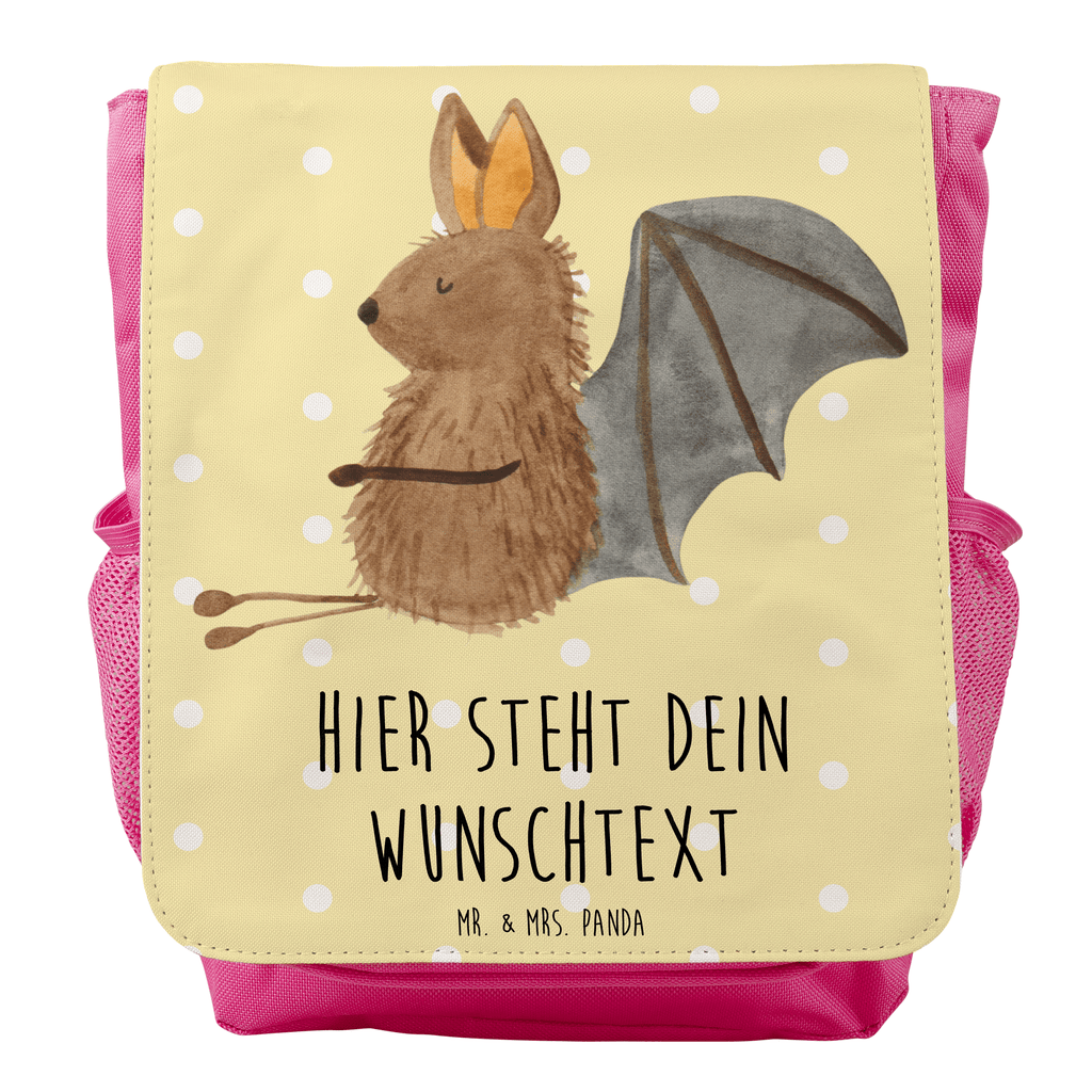 Personalisierter Kinderrucksack Fledermaus sitzend Personalisierter Rucksack, Kinderrucksack mit Wunschnamen, Kinder Rucksack personalisiert, Rucksack Kindergröße mit Name, Kleiner Rucksack mit individuellem Text, Rucksack mit eigenem Namen, Individueller Kinderrucksack, Rucksack mit Wunschtext, Personalisierter Rucksack für Kinder<br />Kinder Rucksack mit eigenem Design, Tiermotive, Gute Laune, lustige Sprüche, Tiere, Fledermaus, Fledermäuse, Motivation, entspannen