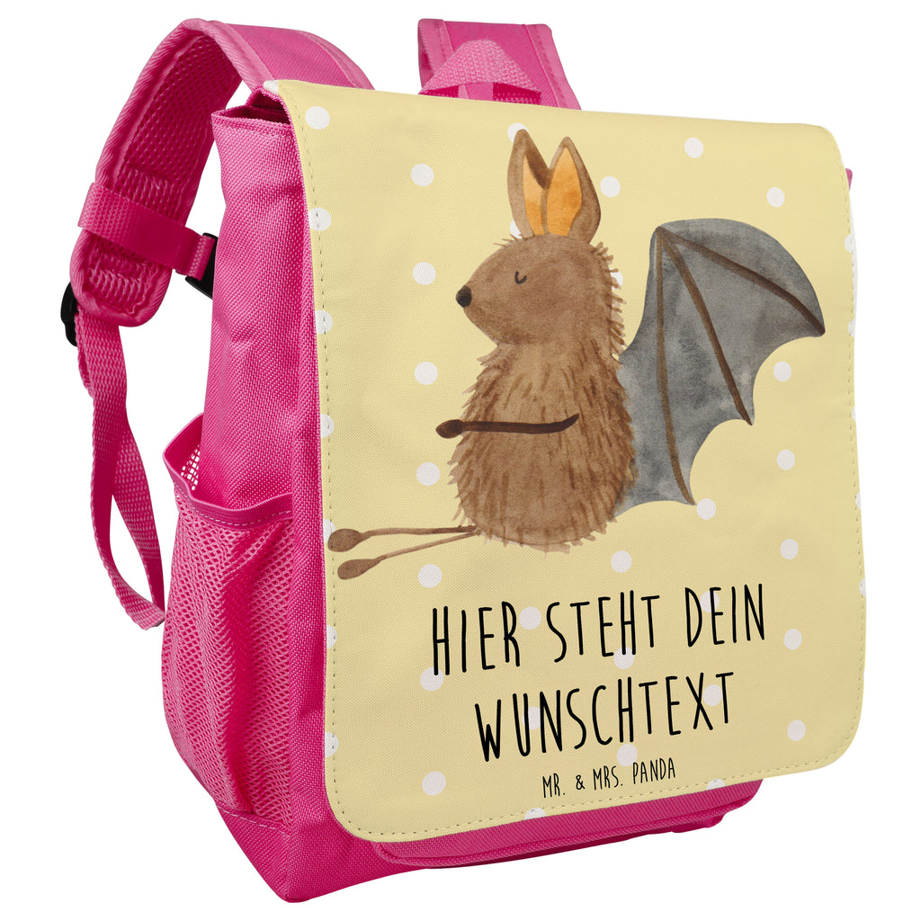 Personalisierter Kinderrucksack Fledermaus sitzend Personalisierter Rucksack, Kinderrucksack mit Wunschnamen, Kinder Rucksack personalisiert, Rucksack Kindergröße mit Name, Kleiner Rucksack mit individuellem Text, Rucksack mit eigenem Namen, Individueller Kinderrucksack, Rucksack mit Wunschtext, Personalisierter Rucksack für Kinder<br />Kinder Rucksack mit eigenem Design, Tiermotive, Gute Laune, lustige Sprüche, Tiere, Fledermaus, Fledermäuse, Motivation, entspannen