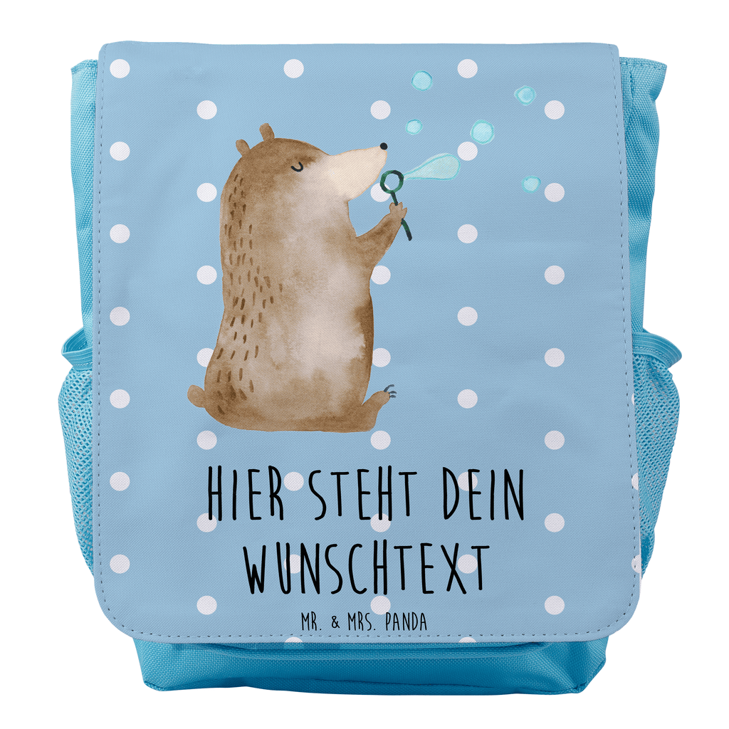 Personalisierter Kinderrucksack Bär Seifenblasen Personalisierter Rucksack, Kinderrucksack mit Wunschnamen, Kinder Rucksack personalisiert, Rucksack Kindergröße mit Name, Kleiner Rucksack mit individuellem Text, Rucksack mit eigenem Namen, Individueller Kinderrucksack, Rucksack mit Wunschtext, Personalisierter Rucksack für Kinder<br />Kinder Rucksack mit eigenem Design, Bär, Teddy, Teddybär, Seifenblasen Bär Lustig Sein Glücklich Traurig Happy