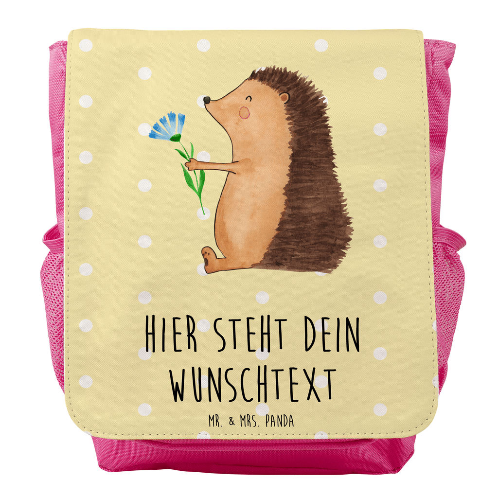 Personalisierter Kinderrucksack Igel mit Blume Personalisierter Rucksack, Kinderrucksack mit Wunschnamen, Kinder Rucksack personalisiert, Rucksack Kindergröße mit Name, Kleiner Rucksack mit individuellem Text, Rucksack mit eigenem Namen, Individueller Kinderrucksack, Rucksack mit Wunschtext, Personalisierter Rucksack für Kinder<br />Kinder Rucksack mit eigenem Design, Tiermotive, Gute Laune, lustige Sprüche, Tiere, Igel, Gute Besserung, Genesungswünsche, Krankheit, Krankenhaus, krank, Besuch