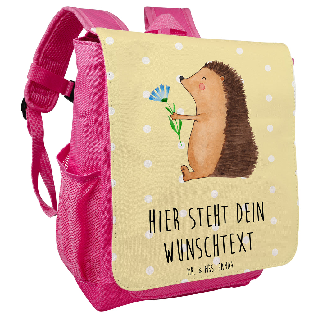 Personalisierter Kinderrucksack Igel mit Blume Personalisierter Rucksack, Kinderrucksack mit Wunschnamen, Kinder Rucksack personalisiert, Rucksack Kindergröße mit Name, Kleiner Rucksack mit individuellem Text, Rucksack mit eigenem Namen, Individueller Kinderrucksack, Rucksack mit Wunschtext, Personalisierter Rucksack für Kinder<br />Kinder Rucksack mit eigenem Design, Tiermotive, Gute Laune, lustige Sprüche, Tiere, Igel, Gute Besserung, Genesungswünsche, Krankheit, Krankenhaus, krank, Besuch