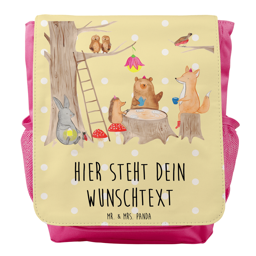Personalisierter Kinderrucksack Waldtiere Picknick Personalisierter Rucksack, Kinderrucksack mit Wunschnamen, Kinder Rucksack personalisiert, Rucksack Kindergröße mit Name, Kleiner Rucksack mit individuellem Text, Rucksack mit eigenem Namen, Individueller Kinderrucksack, Rucksack mit Wunschtext, Personalisierter Rucksack für Kinder<br />Kinder Rucksack mit eigenem Design, Tiermotive, Gute Laune, lustige Sprüche, Tiere, Waldtiere, Picknick, Wald, Fuchs, Hase, Igel, Maus, Eichhörnchen