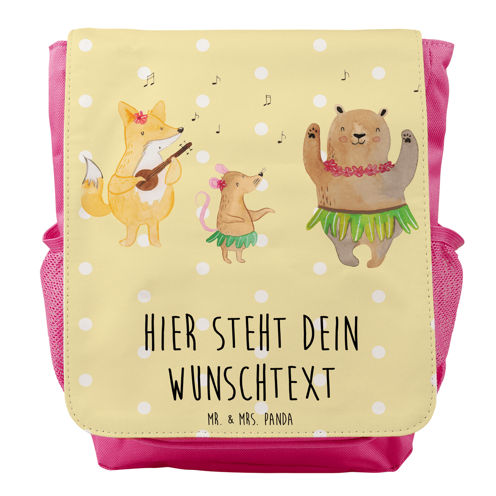 Personalisierter Kinderrucksack Waldtiere Aloha Personalisierter Rucksack, Kinderrucksack mit Wunschnamen, Kinder Rucksack personalisiert, Rucksack Kindergröße mit Name, Kleiner Rucksack mit individuellem Text, Rucksack mit eigenem Namen, Individueller Kinderrucksack, Rucksack mit Wunschtext, Personalisierter Rucksack für Kinder<br />Kinder Rucksack mit eigenem Design, Tiermotive, Gute Laune, lustige Sprüche, Tiere, Wald, Waldtiere, Musik, Aloha, Bär, Hase, Igel, Tanzen, Leben, Lachen