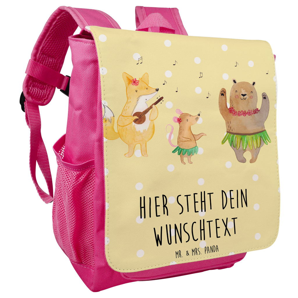Personalisierter Kinderrucksack Waldtiere Aloha Personalisierter Rucksack, Kinderrucksack mit Wunschnamen, Kinder Rucksack personalisiert, Rucksack Kindergröße mit Name, Kleiner Rucksack mit individuellem Text, Rucksack mit eigenem Namen, Individueller Kinderrucksack, Rucksack mit Wunschtext, Personalisierter Rucksack für Kinder<br />Kinder Rucksack mit eigenem Design, Tiermotive, Gute Laune, lustige Sprüche, Tiere, Wald, Waldtiere, Musik, Aloha, Bär, Hase, Igel, Tanzen, Leben, Lachen