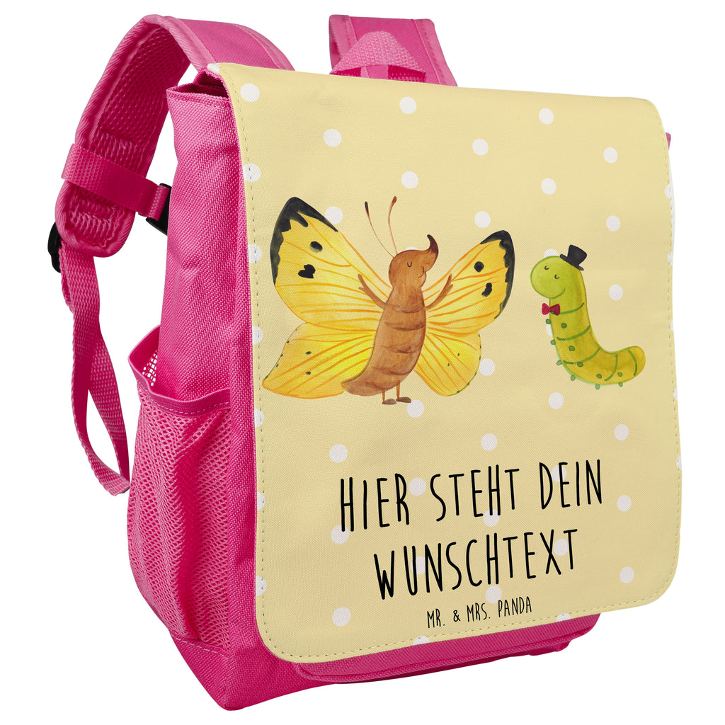 Personalisierter Kinderrucksack Raupe & Schmetterling Personalisierter Rucksack, Kinderrucksack mit Wunschnamen, Kinder Rucksack personalisiert, Rucksack Kindergröße mit Name, Kleiner Rucksack mit individuellem Text, Rucksack mit eigenem Namen, Individueller Kinderrucksack, Rucksack mit Wunschtext, Personalisierter Rucksack für Kinder<br />Kinder Rucksack mit eigenem Design, Tiermotive, Gute Laune, lustige Sprüche, Tiere, Raupe, Schmetterling, Zitronenfalter, Entwicklung, Erwachsen werden, Kokon, Hut, Hütchen, Schönheit, Aufwachsen