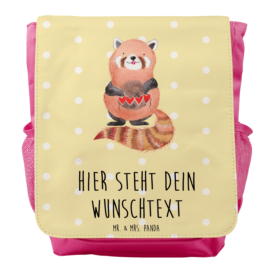 Personalisierter Kinderrucksack Roter Panda Personalisierter Rucksack, Kinderrucksack mit Wunschnamen, Kinder Rucksack personalisiert, Rucksack Kindergröße mit Name, Kleiner Rucksack mit individuellem Text, Rucksack mit eigenem Namen, Individueller Kinderrucksack, Rucksack mit Wunschtext, Personalisierter Rucksack für Kinder<br />Kinder Rucksack mit eigenem Design, Tiermotive, Gute Laune, lustige Sprüche, Tiere, Panda, Liebe, Rot, Herz, Liebling, Lieblingsmensch