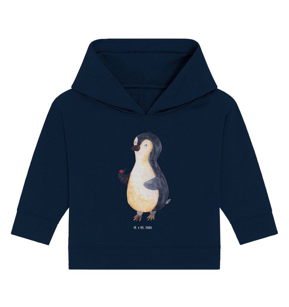 Organic Baby Hoodie Pinguin Marienkäfer Baby Kapuzenshirt, Baby Kapuzensweatshirt, Baby Hoodie, Baby Pullover, Pinguin, Pinguine, Marienkäfer, Liebe, Wunder, Glück, Freude, Lebensfreude