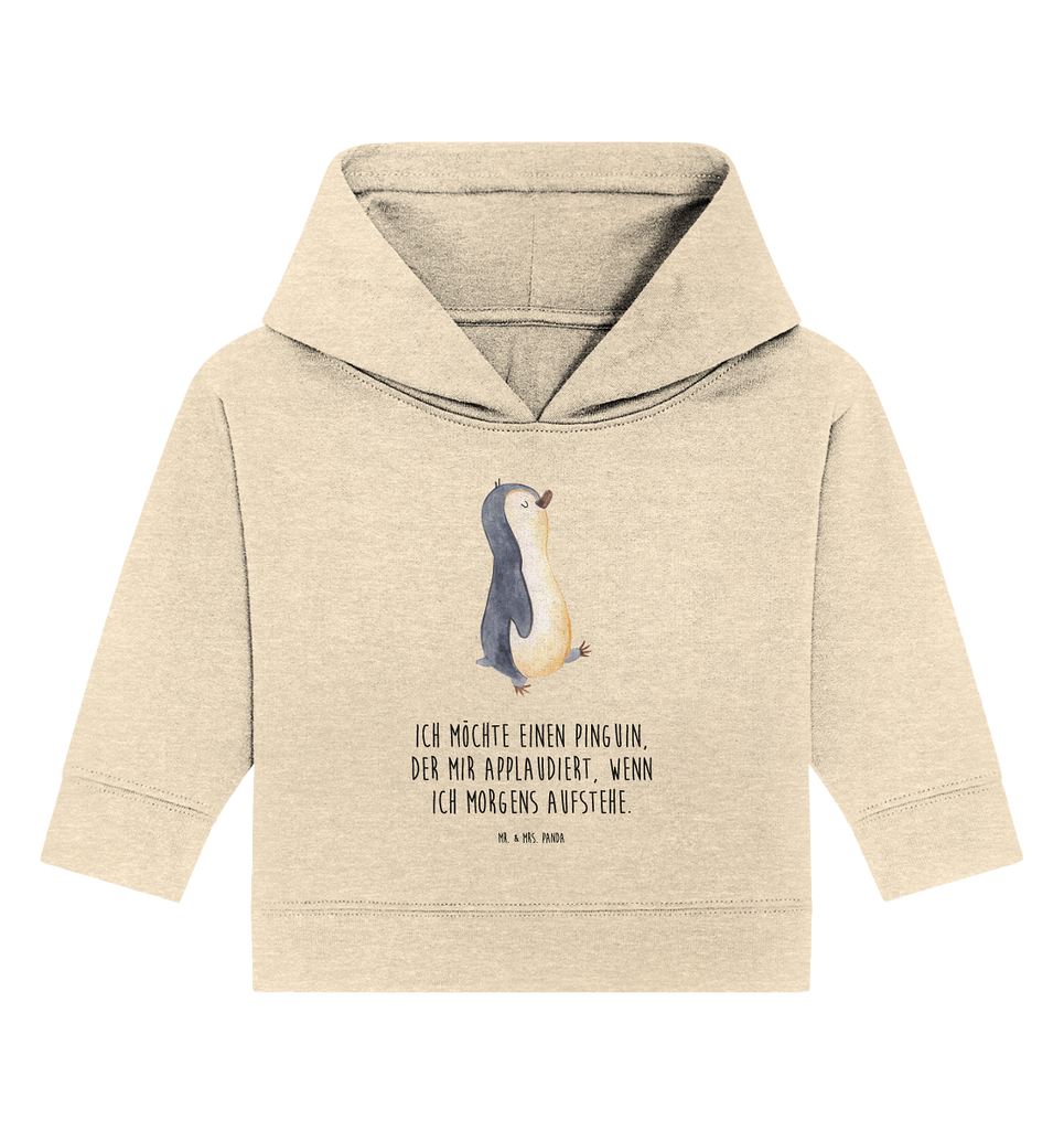 Organic Baby Hoodie Pinguin marschierend Baby Kapuzenshirt, Baby Kapuzensweatshirt, Baby Hoodie, Baby Pullover, Pinguin, Pinguine, Frühaufsteher, Langschläfer, Bruder, Schwester, Familie