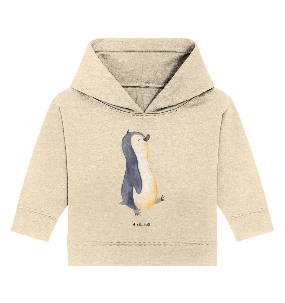 Organic Baby Hoodie Pinguin marschierend Baby Kapuzenshirt, Baby Kapuzensweatshirt, Baby Hoodie, Baby Pullover, Pinguin, Pinguine, Frühaufsteher, Langschläfer, Bruder, Schwester, Familie