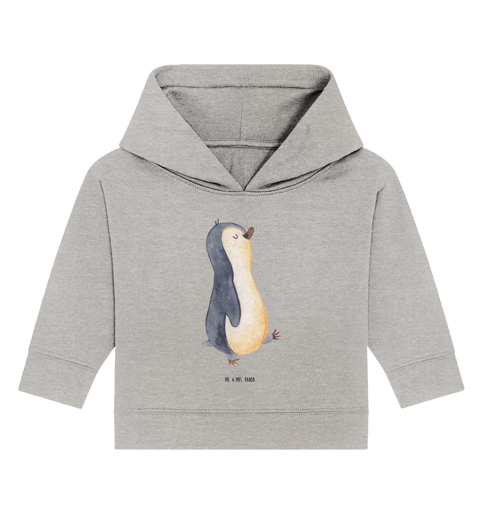 Organic Baby Hoodie Pinguin marschierend Baby Kapuzenshirt, Baby Kapuzensweatshirt, Baby Hoodie, Baby Pullover, Pinguin, Pinguine, Frühaufsteher, Langschläfer, Bruder, Schwester, Familie