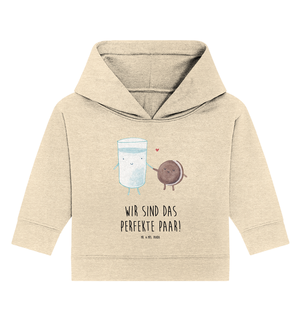 Organic Baby Hoodie Milch & Keks Baby Kapuzenshirt, Baby Kapuzensweatshirt, Baby Hoodie, Baby Pullover, Tiermotive, Gute Laune, lustige Sprüche, Tiere, Milk, Cookie, Milch, Keks, Kekse, Kaffee, Einladung Frühstück, Motiv süß, romantisch, perfektes Paar