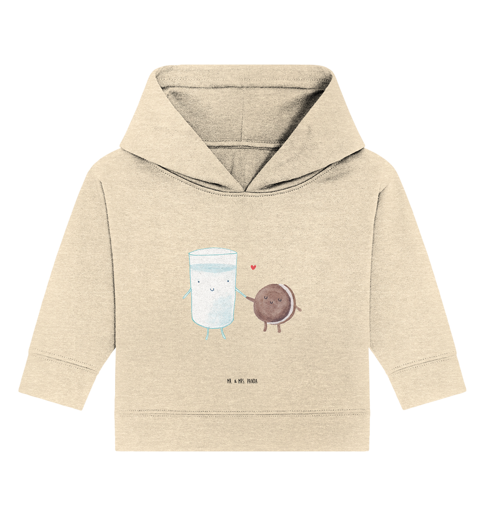 Organic Baby Hoodie Milch & Keks Baby Kapuzenshirt, Baby Kapuzensweatshirt, Baby Hoodie, Baby Pullover, Tiermotive, Gute Laune, lustige Sprüche, Tiere, Milk, Cookie, Milch, Keks, Kekse, Kaffee, Einladung Frühstück, Motiv süß, romantisch, perfektes Paar
