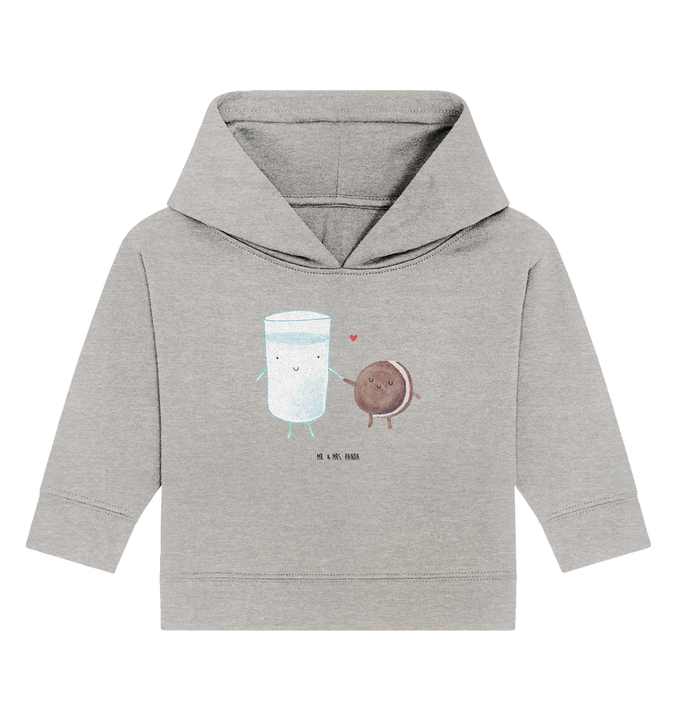 Organic Baby Hoodie Milch & Keks Baby Kapuzenshirt, Baby Kapuzensweatshirt, Baby Hoodie, Baby Pullover, Tiermotive, Gute Laune, lustige Sprüche, Tiere, Milk, Cookie, Milch, Keks, Kekse, Kaffee, Einladung Frühstück, Motiv süß, romantisch, perfektes Paar