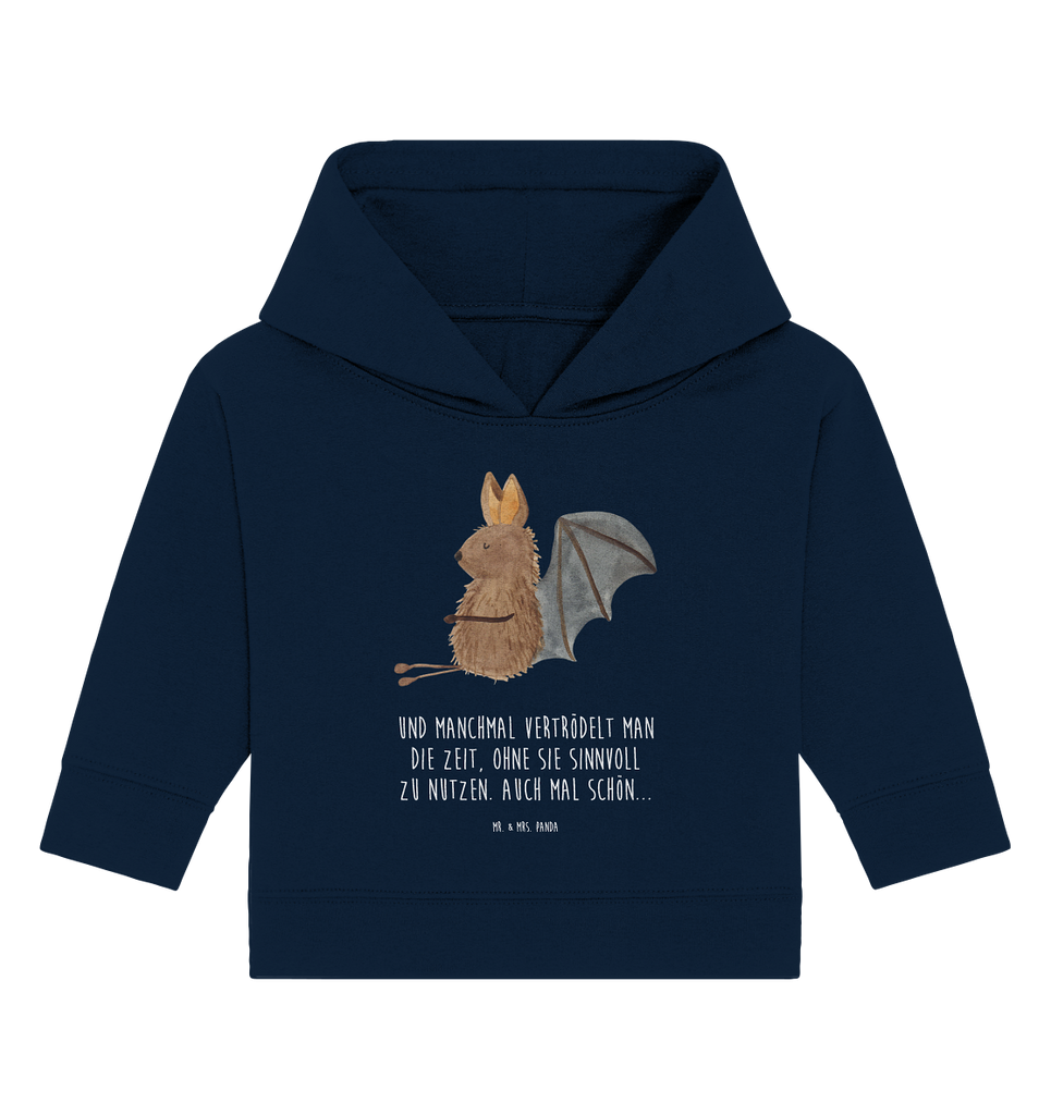 Organic Baby Hoodie Fledermaus sitzend Baby Kapuzenshirt, Baby Kapuzensweatshirt, Baby Hoodie, Baby Pullover, Tiermotive, Gute Laune, lustige Sprüche, Tiere, Fledermaus, Fledermäuse, Motivation, entspannen