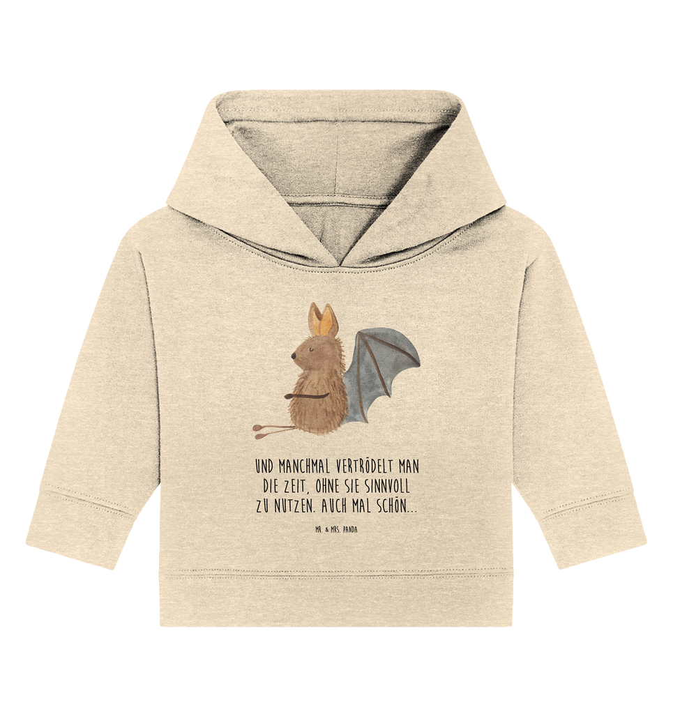 Organic Baby Hoodie Fledermaus sitzend Baby Kapuzenshirt, Baby Kapuzensweatshirt, Baby Hoodie, Baby Pullover, Tiermotive, Gute Laune, lustige Sprüche, Tiere, Fledermaus, Fledermäuse, Motivation, entspannen