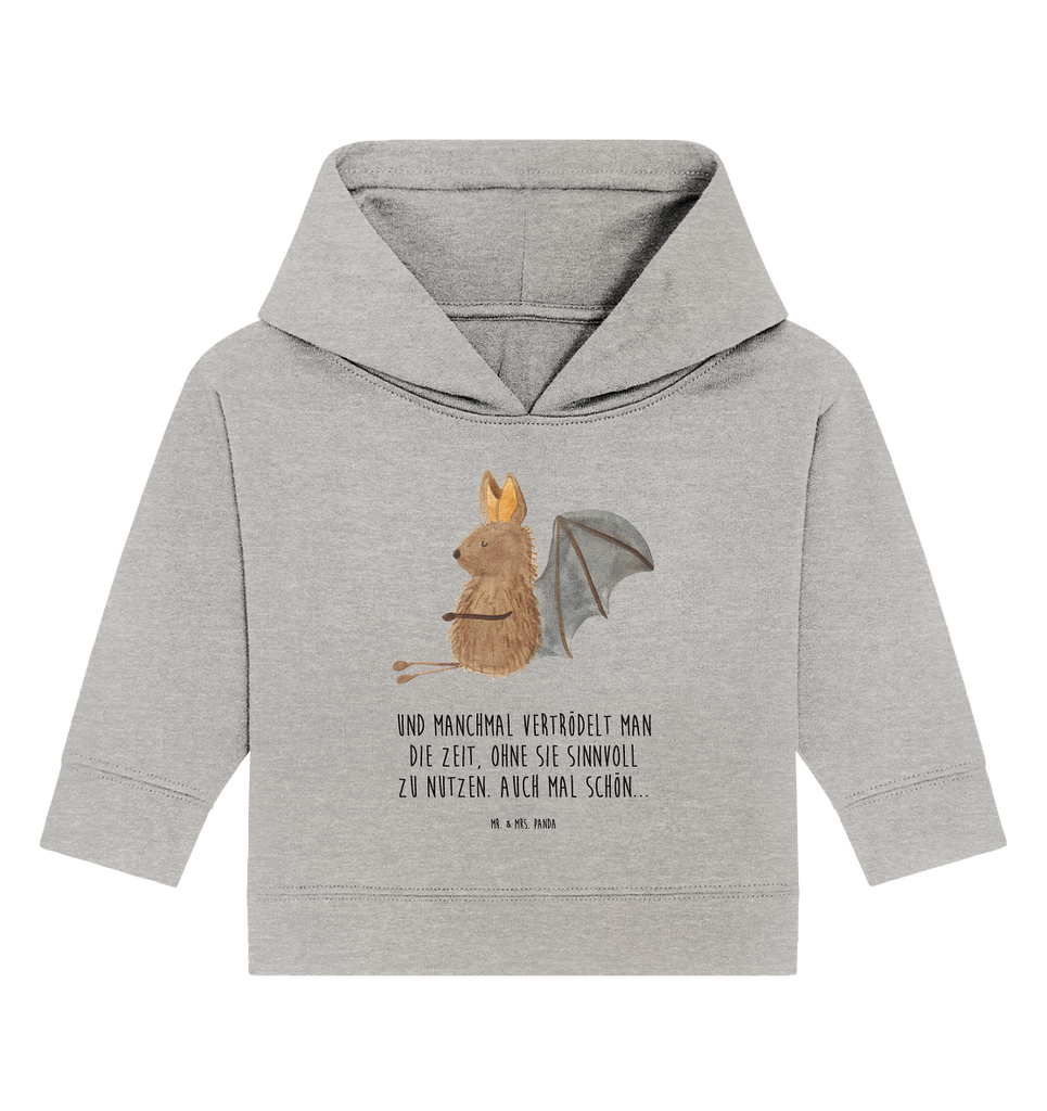 Organic Baby Hoodie Fledermaus sitzend Baby Kapuzenshirt, Baby Kapuzensweatshirt, Baby Hoodie, Baby Pullover, Tiermotive, Gute Laune, lustige Sprüche, Tiere, Fledermaus, Fledermäuse, Motivation, entspannen