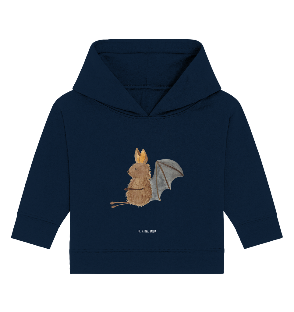 Organic Baby Hoodie Fledermaus sitzend Baby Kapuzenshirt, Baby Kapuzensweatshirt, Baby Hoodie, Baby Pullover, Tiermotive, Gute Laune, lustige Sprüche, Tiere, Fledermaus, Fledermäuse, Motivation, entspannen