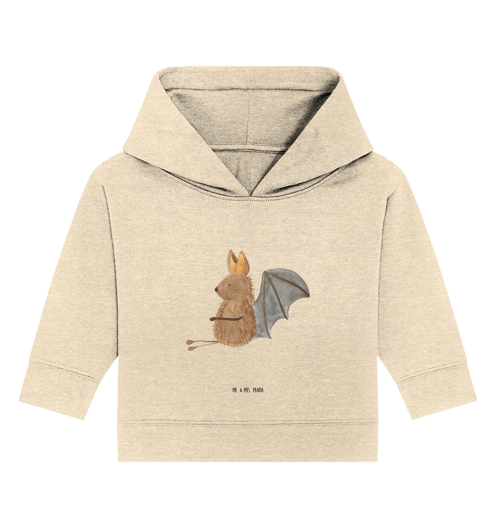 Organic Baby Hoodie Fledermaus sitzend Baby Kapuzenshirt, Baby Kapuzensweatshirt, Baby Hoodie, Baby Pullover, Tiermotive, Gute Laune, lustige Sprüche, Tiere, Fledermaus, Fledermäuse, Motivation, entspannen