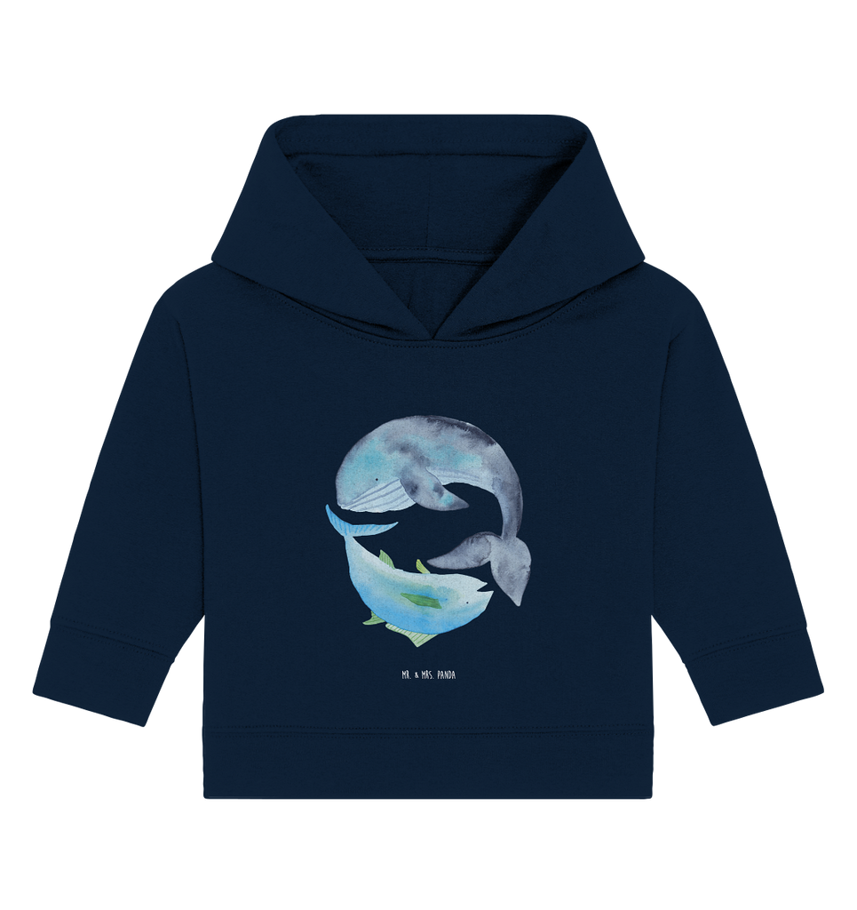 Organic Baby Hoodie Walfisch & Thunfisch Baby Kapuzenshirt, Baby Kapuzensweatshirt, Baby Hoodie, Baby Pullover, Tiermotive, Gute Laune, lustige Sprüche, Tiere, Wal, Wahl, Tunfisch, Wortwitz lustig, Spruch lustig, Flachwitz, Witz, Spruch des Tages, Flachwitz Geschenk