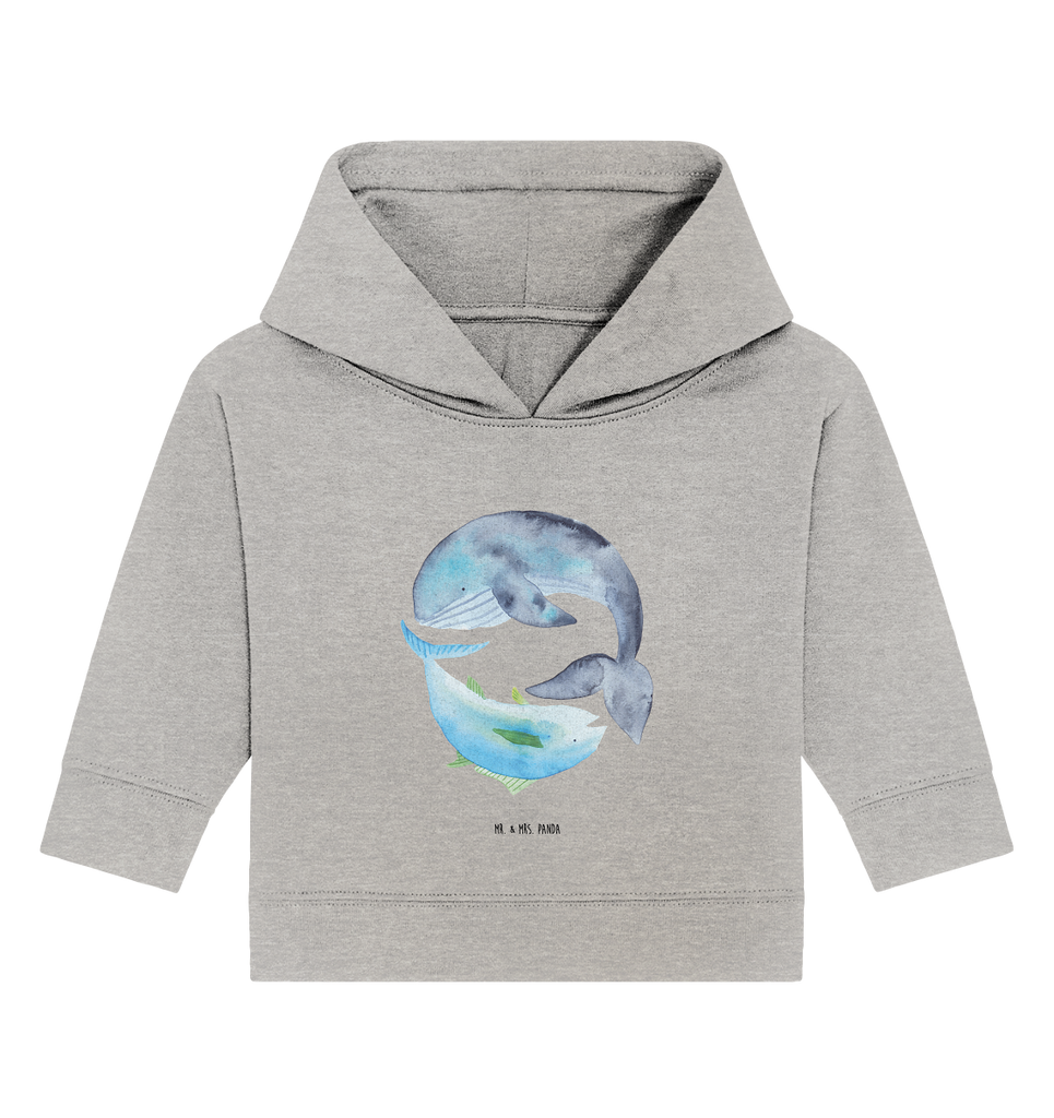 Organic Baby Hoodie Walfisch & Thunfisch Baby Kapuzenshirt, Baby Kapuzensweatshirt, Baby Hoodie, Baby Pullover, Tiermotive, Gute Laune, lustige Sprüche, Tiere, Wal, Wahl, Tunfisch, Wortwitz lustig, Spruch lustig, Flachwitz, Witz, Spruch des Tages, Flachwitz Geschenk