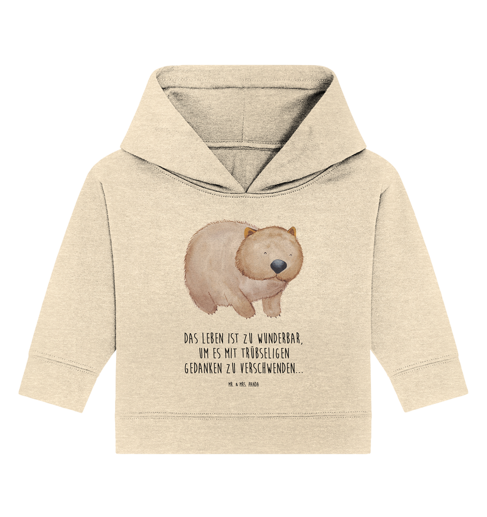 Organic Baby Hoodie Wombat Baby Kapuzenshirt, Baby Kapuzensweatshirt, Baby Hoodie, Baby Pullover, Tiermotive, Gute Laune, lustige Sprüche, Tiere, Wombat, Das Leben ist schön, Motivation, Spruch, Australien