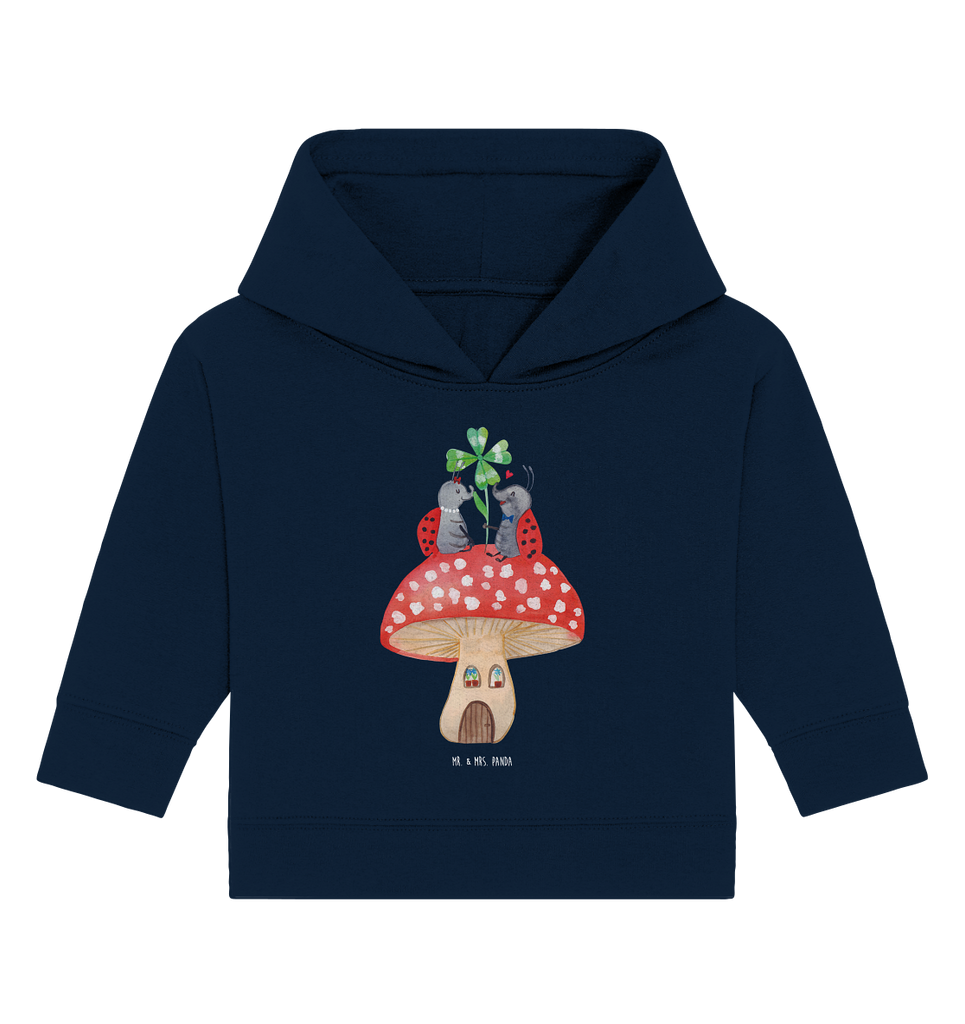 Organic Baby Hoodie Marienkäfer Paar Fliegenpilz Baby Kapuzenshirt, Baby Kapuzensweatshirt, Baby Hoodie, Baby Pullover, Tiermotive, Gute Laune, lustige Sprüche, Tiere, Haus, Wohnung, zuhause, Fliegenpilz, Marienkäfer, Fleigenpilzhaus