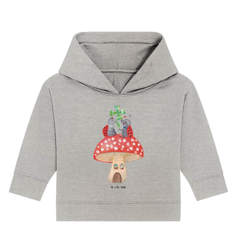 Organic Baby Hoodie Marienkäfer Paar Fliegenpilz Baby Kapuzenshirt, Baby Kapuzensweatshirt, Baby Hoodie, Baby Pullover, Tiermotive, Gute Laune, lustige Sprüche, Tiere, Haus, Wohnung, zuhause, Fliegenpilz, Marienkäfer, Fleigenpilzhaus