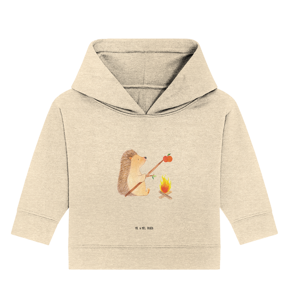Organic Baby Hoodie Igel grillt Baby Kapuzenshirt, Baby Kapuzensweatshirt, Baby Hoodie, Baby Pullover, Tiermotive, Gute Laune, lustige Sprüche, Tiere, Igel, Grillen, Ziele, Motivation, arbeitslos, Sinn des Lebens, Spruch