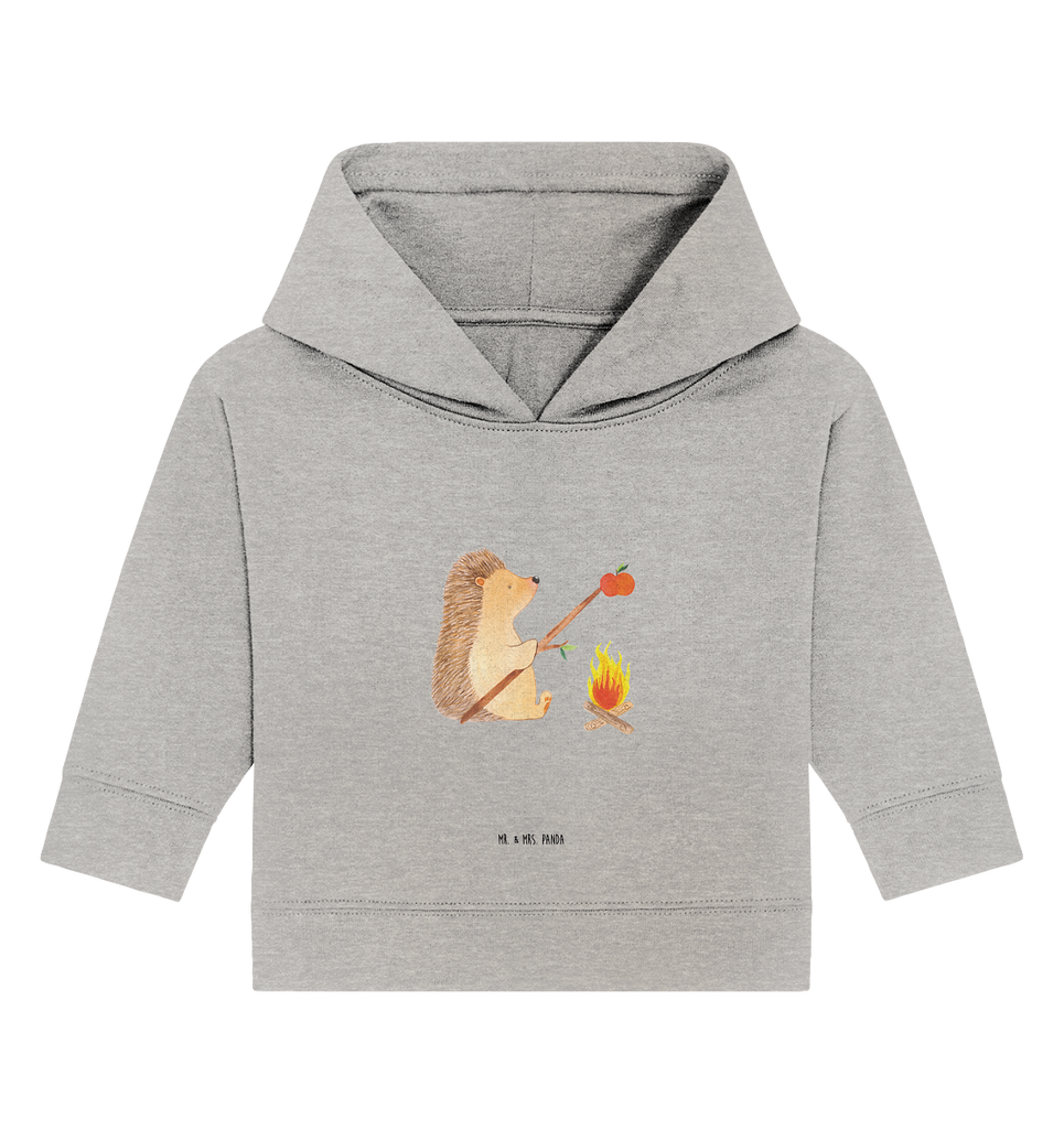 Organic Baby Hoodie Igel grillt Baby Kapuzenshirt, Baby Kapuzensweatshirt, Baby Hoodie, Baby Pullover, Tiermotive, Gute Laune, lustige Sprüche, Tiere, Igel, Grillen, Ziele, Motivation, arbeitslos, Sinn des Lebens, Spruch