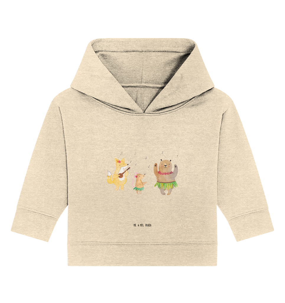 Organic Baby Hoodie Waldtiere Aloha Baby Kapuzenshirt, Baby Kapuzensweatshirt, Baby Hoodie, Baby Pullover, Tiermotive, Gute Laune, lustige Sprüche, Tiere, Wald, Waldtiere, Musik, Aloha, Bär, Hase, Igel, Tanzen, Leben, Lachen