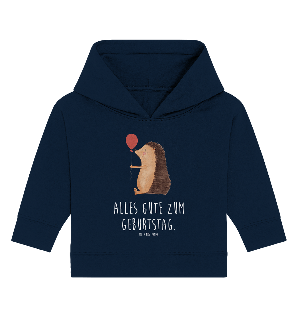 Organic Baby Hoodie Igel mit Luftballon Baby Kapuzenshirt, Baby Kapuzensweatshirt, Baby Hoodie, Baby Pullover, Tiermotive, Gute Laune, lustige Sprüche, Tiere, Igel, Geburtstag, Herzlichen Glückwunsch, Glückwunsch, Geburtstagskind, Ballon, Happy Birthday