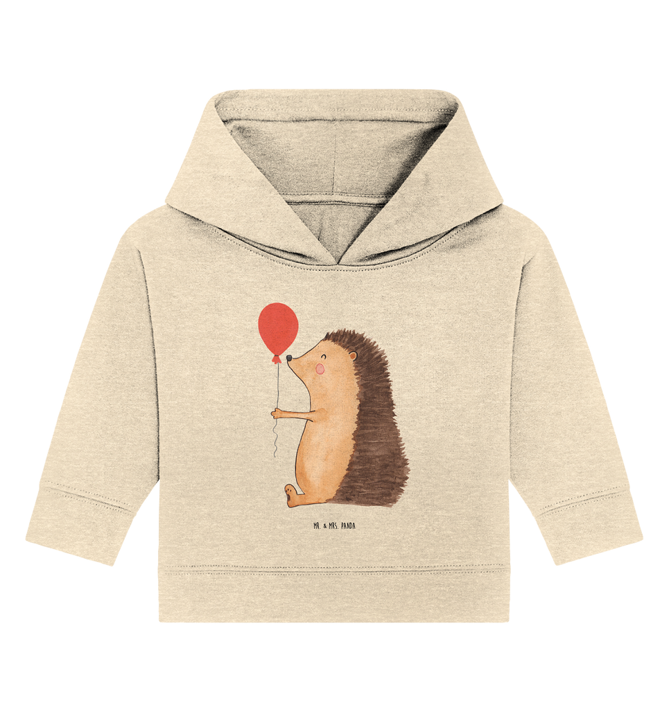 Organic Baby Hoodie Igel mit Luftballon Baby Kapuzenshirt, Baby Kapuzensweatshirt, Baby Hoodie, Baby Pullover, Tiermotive, Gute Laune, lustige Sprüche, Tiere, Igel, Geburtstag, Herzlichen Glückwunsch, Glückwunsch, Geburtstagskind, Ballon, Happy Birthday