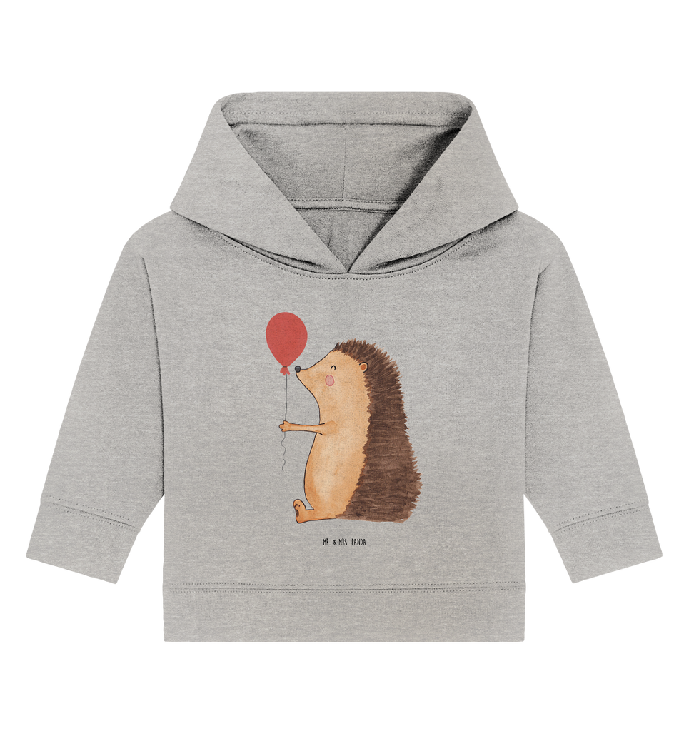 Organic Baby Hoodie Igel mit Luftballon Baby Kapuzenshirt, Baby Kapuzensweatshirt, Baby Hoodie, Baby Pullover, Tiermotive, Gute Laune, lustige Sprüche, Tiere, Igel, Geburtstag, Herzlichen Glückwunsch, Glückwunsch, Geburtstagskind, Ballon, Happy Birthday