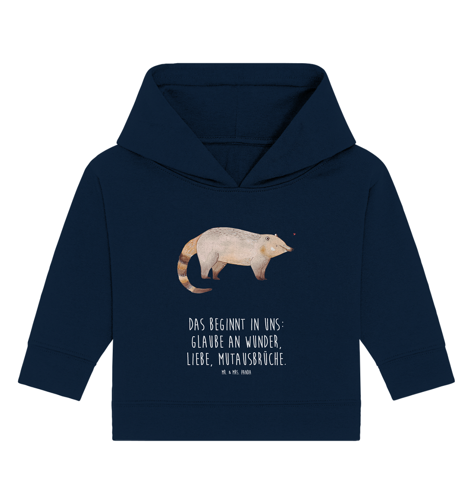 Organic Baby Hoodie Nasenbär Baby Kapuzenshirt, Baby Kapuzensweatshirt, Baby Hoodie, Baby Pullover, Tiermotive, Gute Laune, lustige Sprüche, Tiere, Nasenbär, Nasenbären, Rüsselbär, Bär