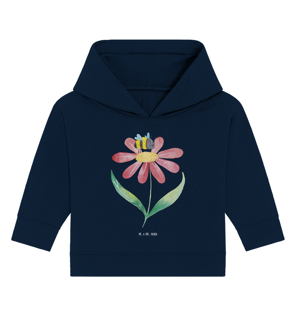 Organic Baby Hoodie Hummel Blume Baby Kapuzenshirt, Baby Kapuzensweatshirt, Baby Hoodie, Baby Pullover, Tiermotive, Gute Laune, lustige Sprüche, Tiere, Hummel, Blume, Wespe, Flauschig, Natur, Feld, Hummeln, Biene