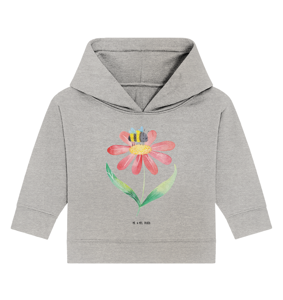 Organic Baby Hoodie Hummel Blume Baby Kapuzenshirt, Baby Kapuzensweatshirt, Baby Hoodie, Baby Pullover, Tiermotive, Gute Laune, lustige Sprüche, Tiere, Hummel, Blume, Wespe, Flauschig, Natur, Feld, Hummeln, Biene