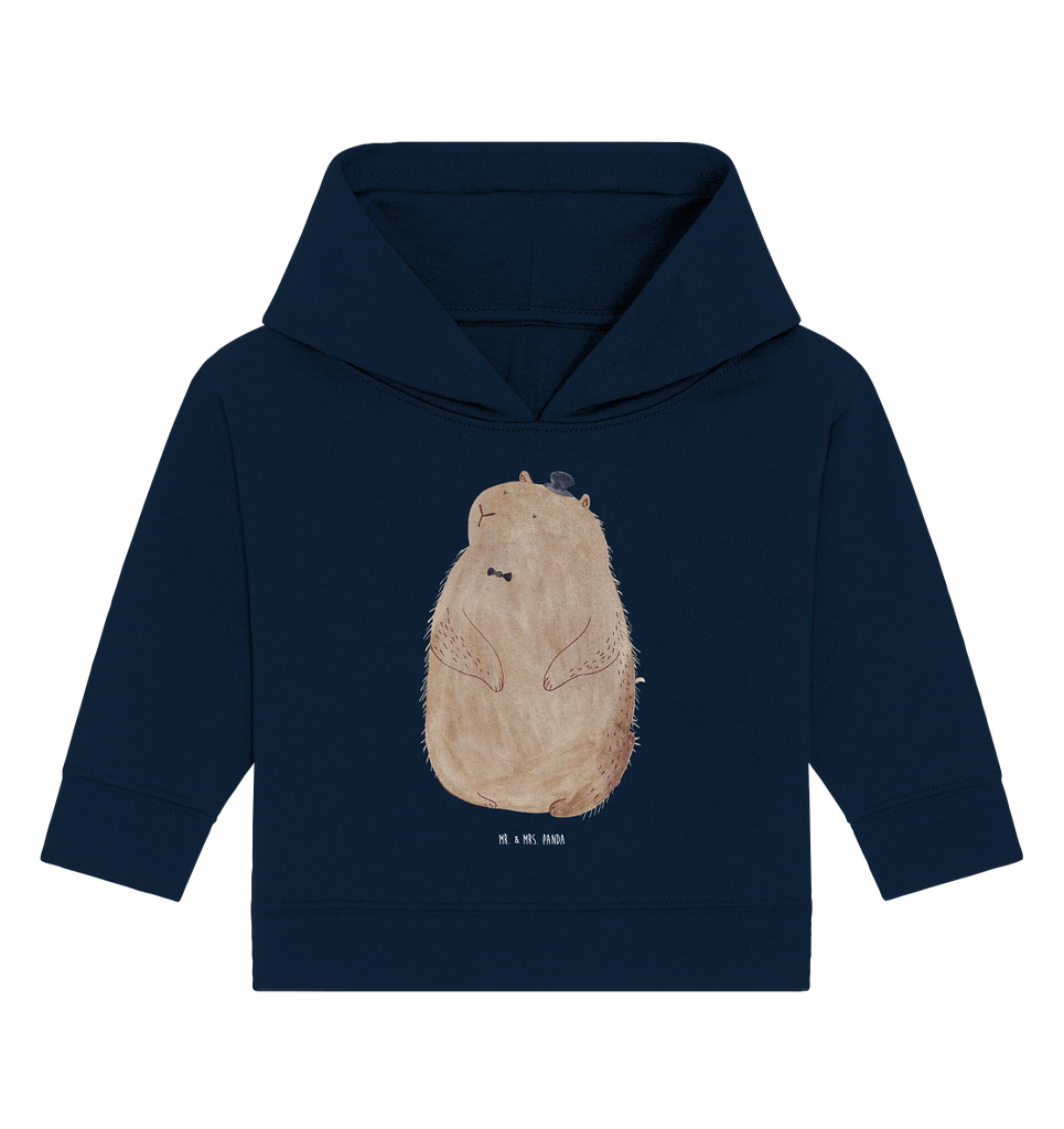 Organic Baby Hoodie Murmeltier Baby Kapuzenshirt, Baby Kapuzensweatshirt, Baby Hoodie, Baby Pullover, Tiermotive, Gute Laune, lustige Sprüche, Tiere, Murmeltier, Knigge, Fröhlichkeit, Freundlichkeit, Respekt, Anstand