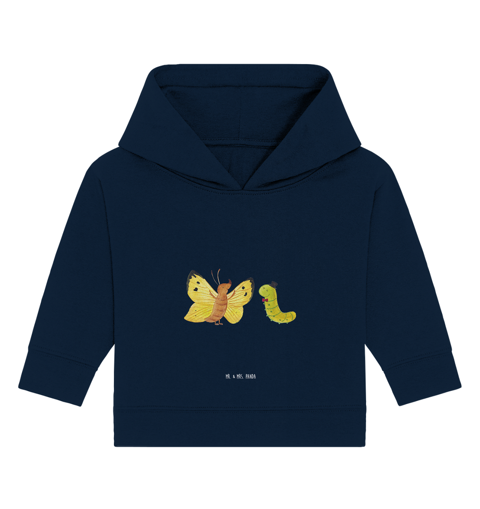 Organic Baby Hoodie Raupe & Schmetterling Baby Kapuzenshirt, Baby Kapuzensweatshirt, Baby Hoodie, Baby Pullover, Tiermotive, Gute Laune, lustige Sprüche, Tiere, Raupe, Schmetterling, Zitronenfalter, Entwicklung, Erwachsen werden, Kokon, Hut, Hütchen, Schönheit, Aufwachsen