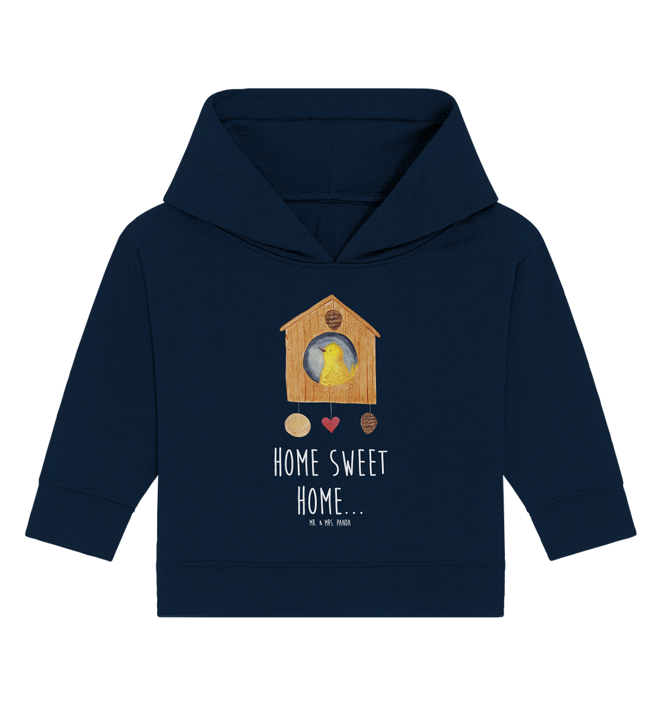 Organic Baby Hoodie Vogelhaus sweet Home Baby Kapuzenshirt, Baby Kapuzensweatshirt, Baby Hoodie, Baby Pullover, Tiermotive, Gute Laune, lustige Sprüche, Tiere, Vogelhaus, Vogel, Home sweet Home, Einzug, Umzug, Geschenk, Einzugsgeschenk, Hausbau, Haus
