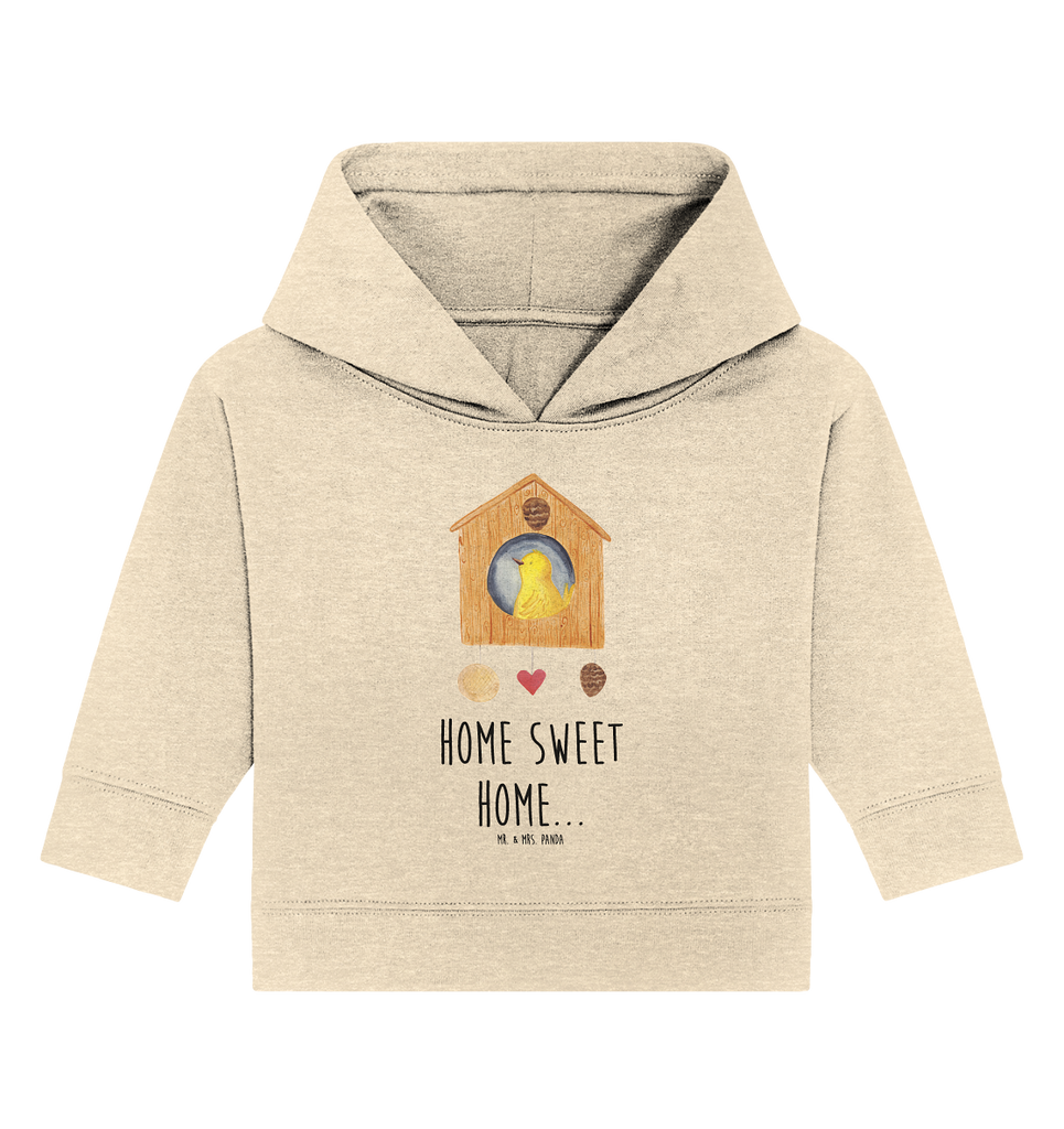 Organic Baby Hoodie Vogelhaus sweet Home Baby Kapuzenshirt, Baby Kapuzensweatshirt, Baby Hoodie, Baby Pullover, Tiermotive, Gute Laune, lustige Sprüche, Tiere, Vogelhaus, Vogel, Home sweet Home, Einzug, Umzug, Geschenk, Einzugsgeschenk, Hausbau, Haus