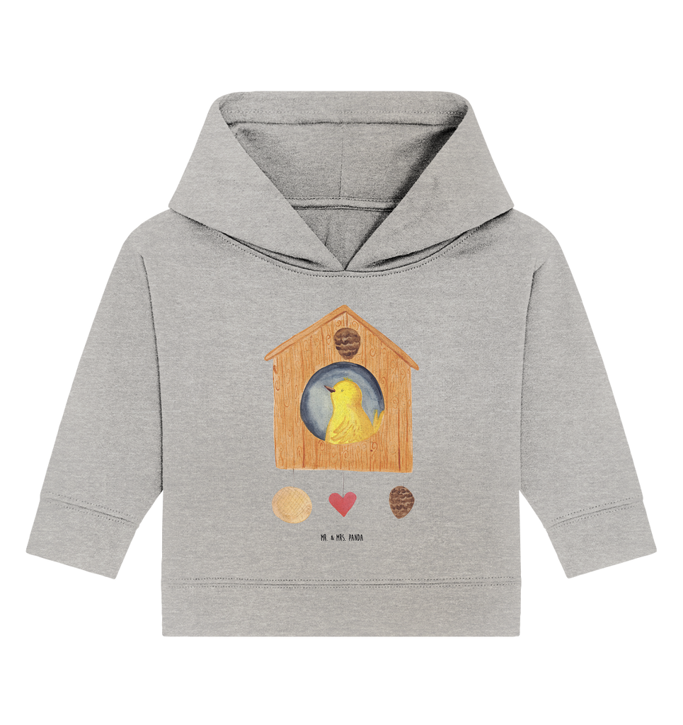 Organic Baby Hoodie Vogelhaus sweet Home Baby Kapuzenshirt, Baby Kapuzensweatshirt, Baby Hoodie, Baby Pullover, Tiermotive, Gute Laune, lustige Sprüche, Tiere, Vogelhaus, Vogel, Home sweet Home, Einzug, Umzug, Geschenk, Einzugsgeschenk, Hausbau, Haus