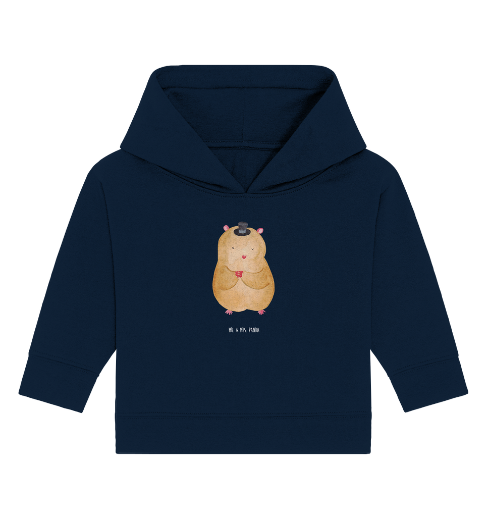 Organic Baby Hoodie Hamster mit Hut Baby Kapuzenshirt, Baby Kapuzensweatshirt, Baby Hoodie, Baby Pullover, Tiermotive, Gute Laune, lustige Sprüche, Tiere, Hamster, Hut, Magier, Zylinder, Zwerghamster, Zauberer, Houdini